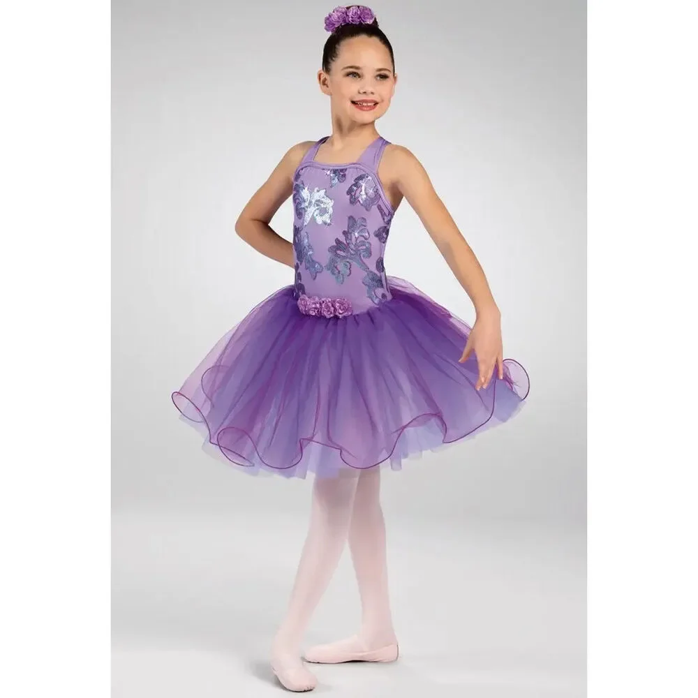 Pre-Owned Dance Costume Large Child Purple Weissman 12790 Ballet Lyrical YAGP T